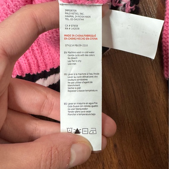 Playboy Cropped Cable Knit Varsity Cardigan Pink XS Y2K - Picture 4 of 6